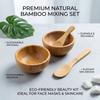 Bamboo Wood Mask Bowl Sleek Bamboo Spatula Spoon Spoon Cosmetic Mixing Tools  Cosmetic Mixing