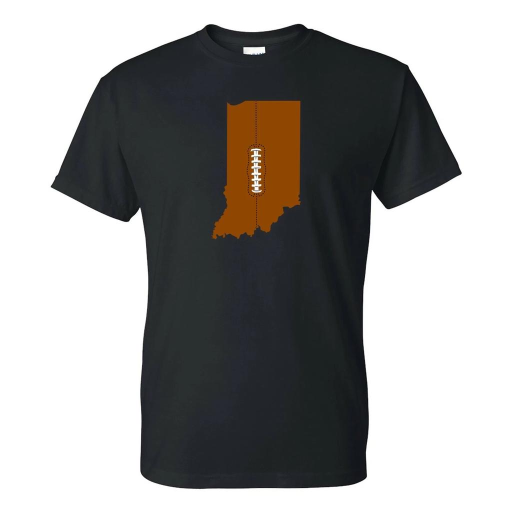 Indiana Football State Shape - Hometown Pride T Shirt - Black