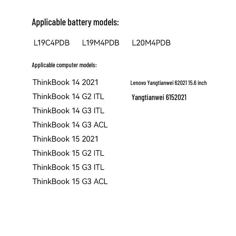 Llano Replacement Laptop Battery for Lenovo ThinkBook 14/15 (L19C4PDB)