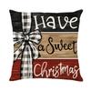 Christmas Pillow Covers 45x45cm Set of 4,Xmas Trees Ornaments Winter Holiday Cushion Case for Home Sofa Couch