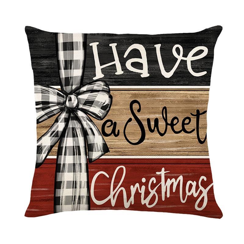 Christmas Pillow Covers 45x45cm Set of 4,Xmas Trees Ornaments Winter Holiday Cushion Case for Home Sofa Couch