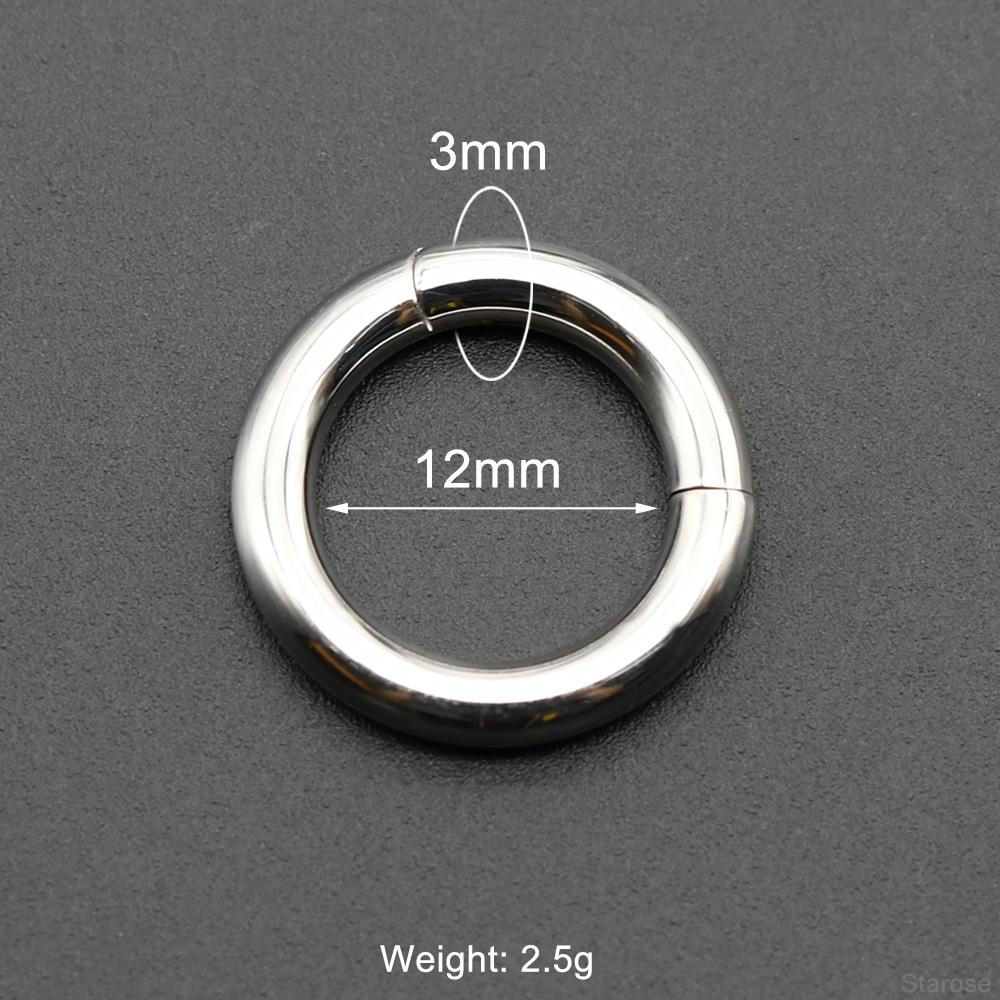 Smooth Hinged Stainless Steel Segment Hoop Ring 00G Large Size Septum Clicker BCR PA Piercing Nose Ring Ear Stretcher Weights