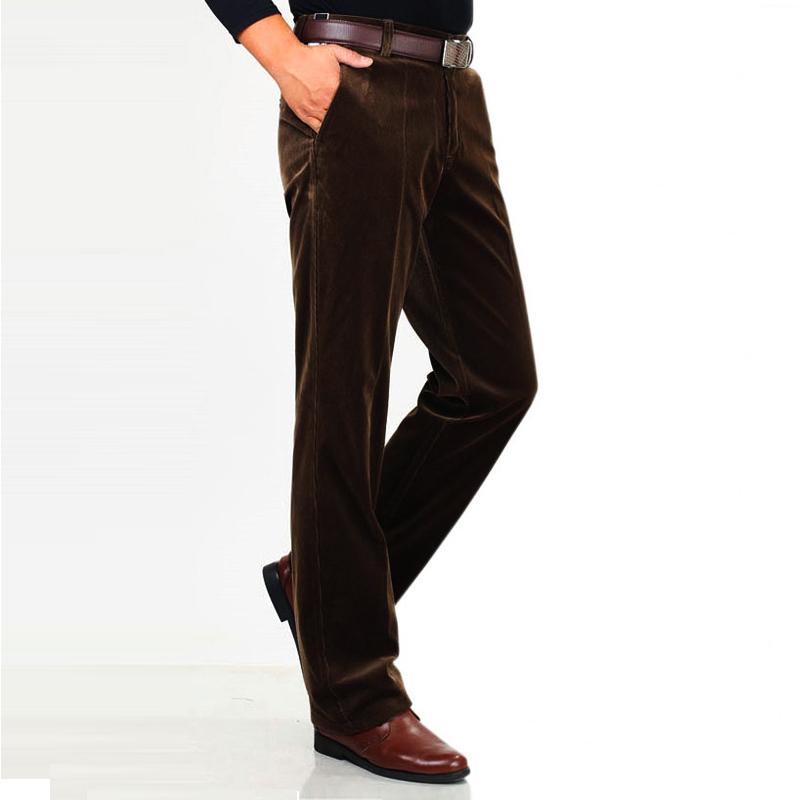 2024 весенне-осенние деловые мужские брюки, вельветовые костюмы для папы, брюки, тонкие винтажные прямые брюки, прямые повседневные брюки