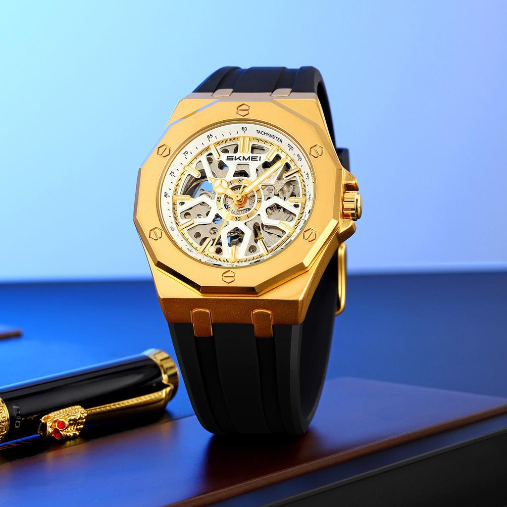 Mechanical Sport Design Bezel Fashion Watch Mens Watches New Montre Homme Clock Men Automatic Skeleton