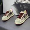Модные мужские повседневные туфли смешанных цветов 2025 Осень Новые кроссовки Искусственная кожа Противоскользящие Уличные Удобные На шнуровке Платформа Беговые туфли