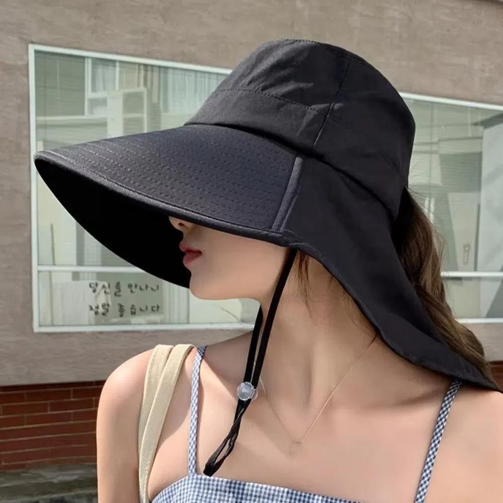 50+ UPF Sun Protection Hat Korean Style Women Bucket Hats Trendy Wide Brim Sun Hat  Safari Cap