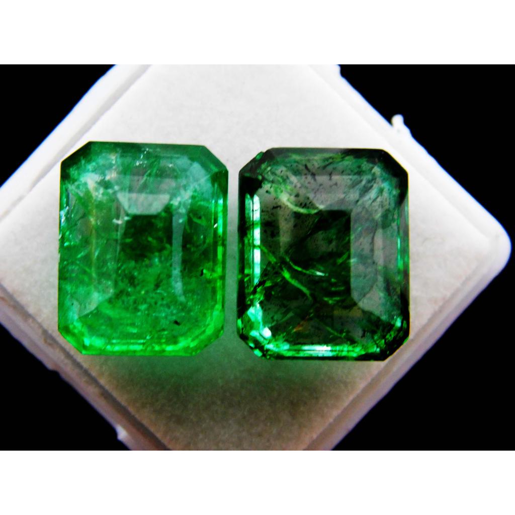 21.80 Ct Natural Colombian Emerald Green Emerald Cut Loose Gemstone