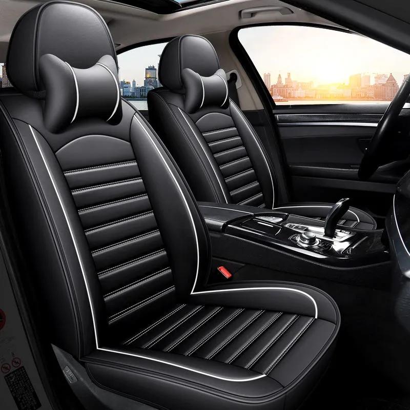 Кожаный чехол для автомобильного сиденья, комплект мягкой губки, внутренний слой, защитная подушка для автомобильного сиденья, текстурированный коврик, универсальный коврик для 5 мест автомобилей