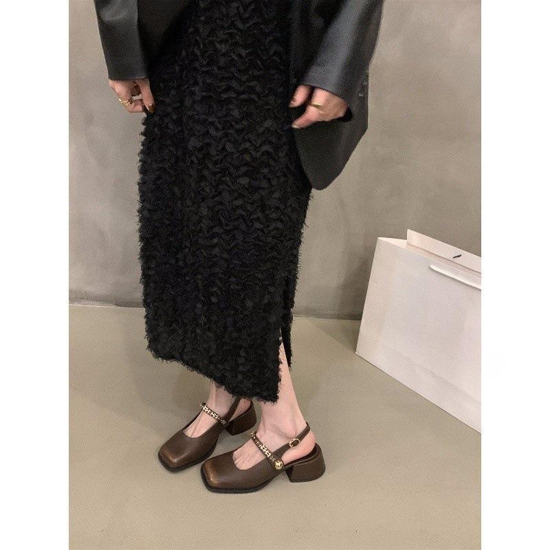 Черные туфли на высоком каблуке, сумка, сандалии, женская обувь, весенние туфли на толстом каблуке Мэри Джейн