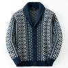 Vintage Cardigans for Men Shawl Collar Knit Cardigan Sweaters Button Down Knit Sweater Casual Long Sleeve Cardigan Men's Fall Winter Knitted Jacket