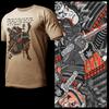 Samurai T-Shirt Bushido Code Japanese Warrior Sword Katana Kanji Ronin Fight