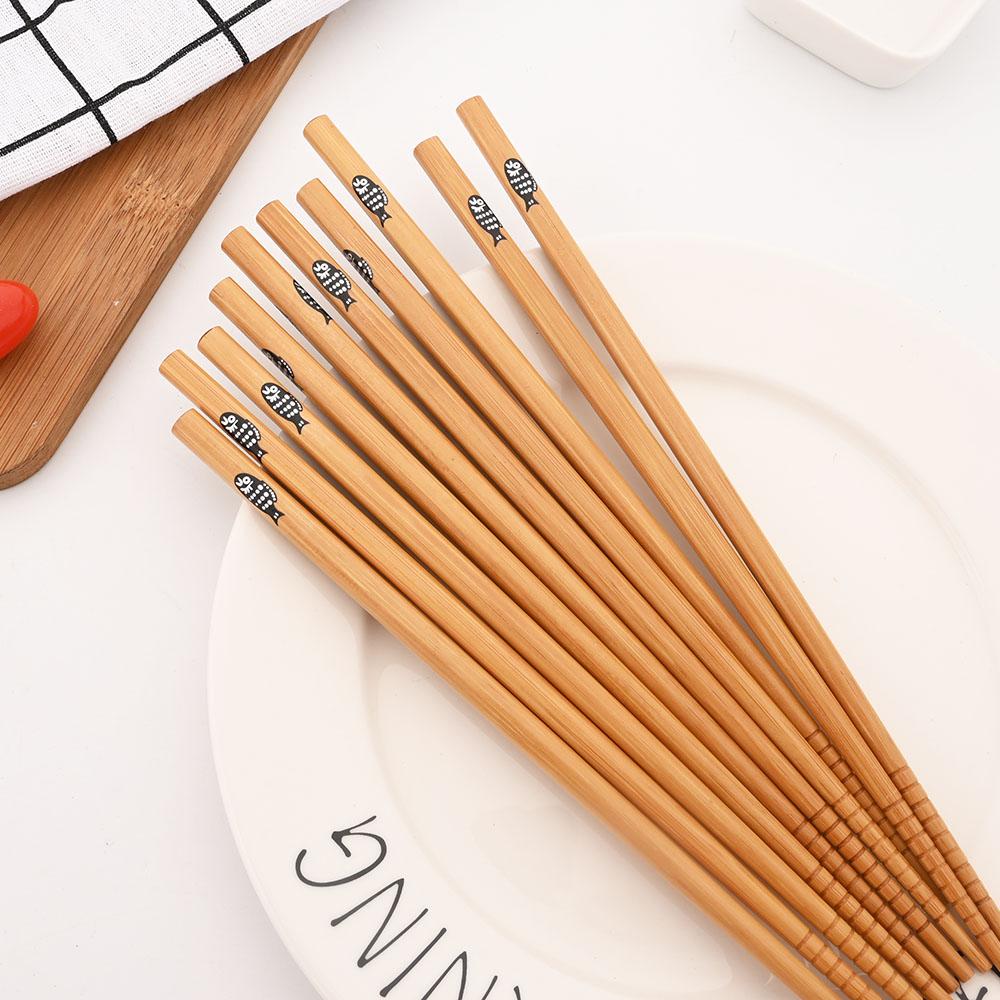 5 пар многоразовых китайских классических деревянных палочек для еды, традиционные винтажные палочки для еды из натурального бамбука ручной работы, кухонные принадлежности для суши