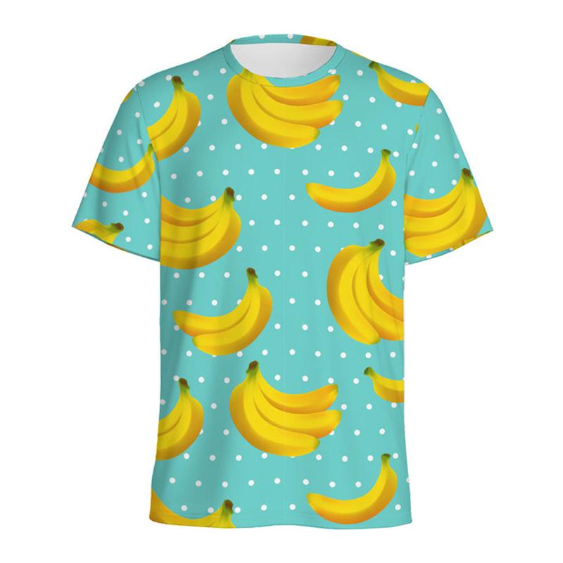 Футболка Aloha Banana с 3D-принтом для мужчин, модные повседневные топы с коротким рукавом, летние футболки с графикой фруктов, детские мультяшные футболки Y2k