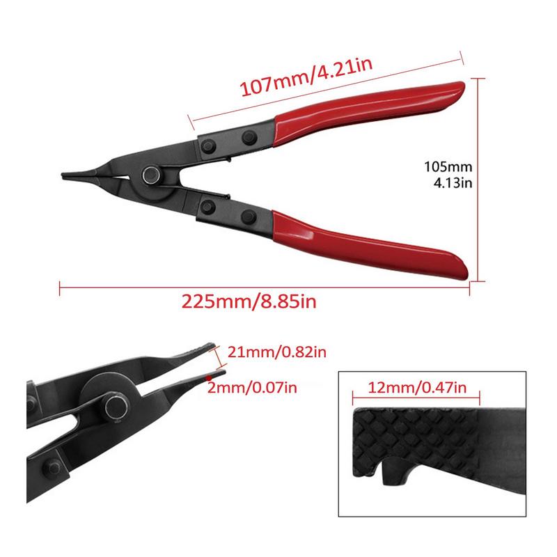 Клещи для снятия и установки стопорных колец Клещи-разжимные со встроенной пружиной Реверсивные плоскогубцы Инструмент для технического обслуживания автомобиля Новые инструменты для обивки