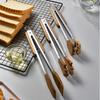 Cooking Kitchen Tongs Food BBQ Tool Salad Bacon Steak Bread Cake Wooden Thickened Cute Shape Home Home Kitchen Utensil