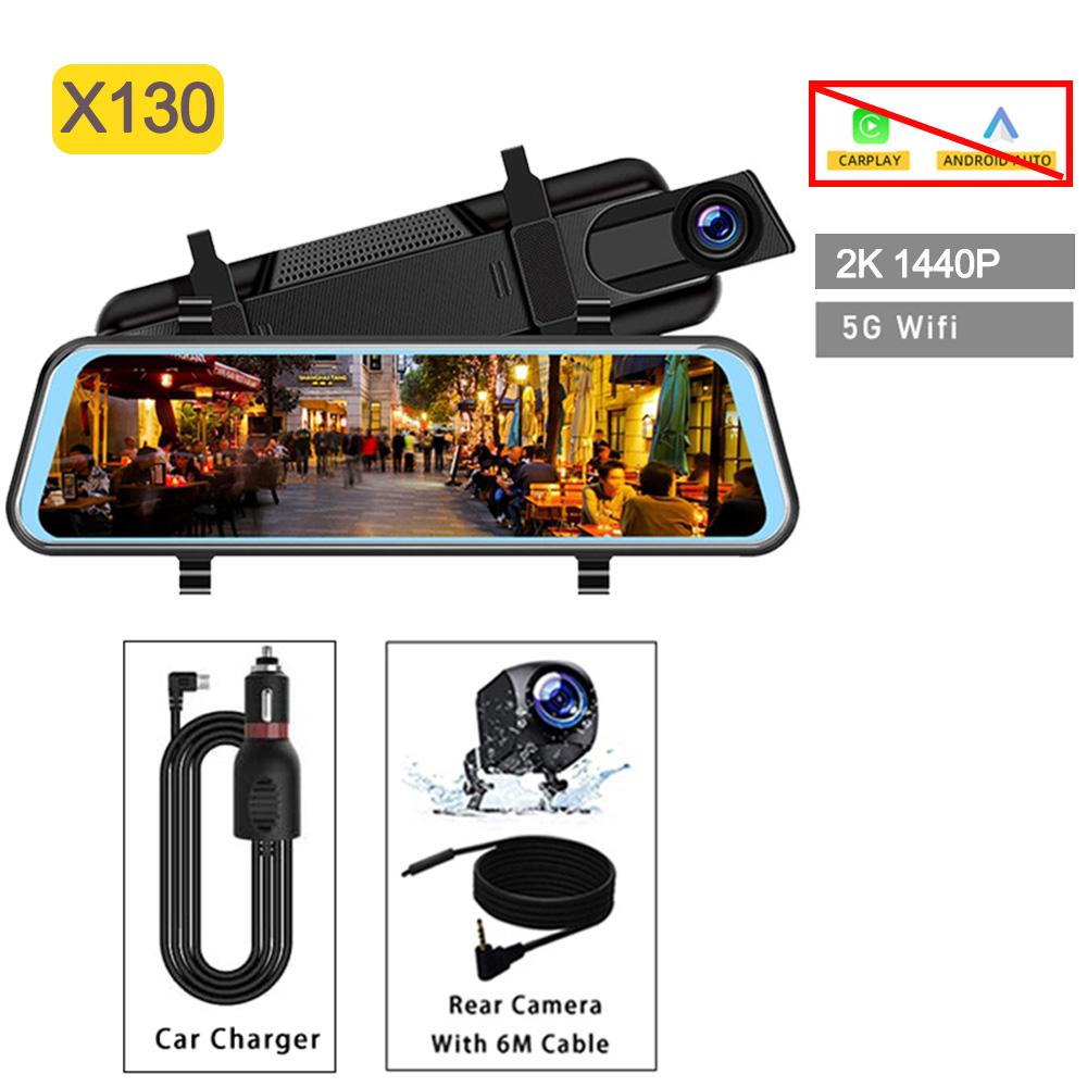4K Rearview Mirror Car DVR Carplay Android Auto 12inch Front and Rear Camera Bluetooth FM Dash Cam for Car Camera for Vehicle