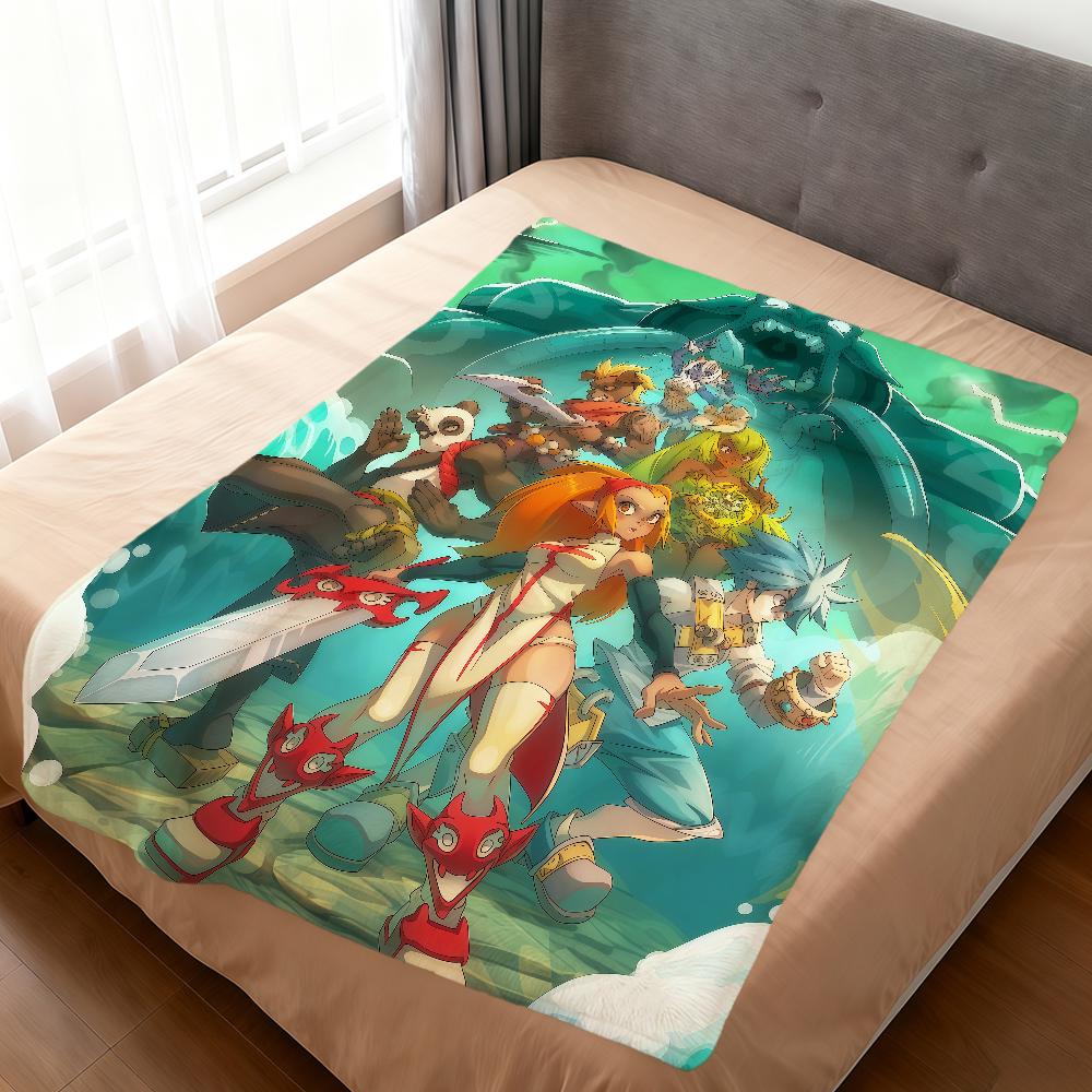 Игра Милый Забавный Арт Крутой W-Wakfu Плед Теплый Мягкий Плюшевый Плед Диван Гостиная Дневной сон Дом Спальня Подарок для Путешествий Фланель Питомец Hogar