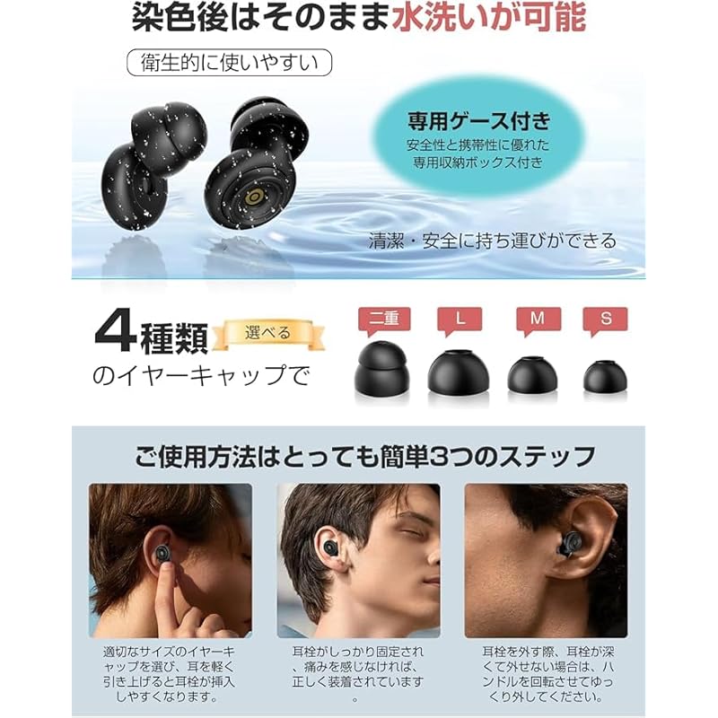 Zuosen Ear Plugs Ultra-comfortable and Reusable Noise-reducing Earplugs Suitable for Noise Sensitivities Completely Soundproof for Sleeping Noise