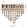 Family Birthday Calendar with Tags Wooden DIY Wall Hanging Board Birthday Reminder Calendar Plaque