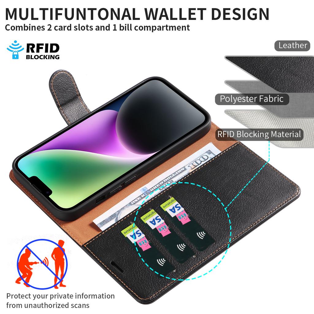 Compatible with iPhone 17 Pro Max phone case, Apple 16E phone cover, 15 card slot flip cover protective case