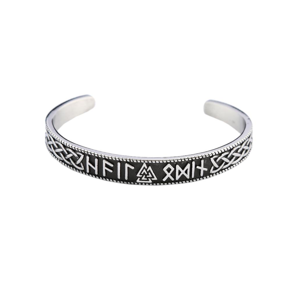 Vintage Stainless Steel Thor's Hammer Bracelet Fashion Handmade Nordic Rune Bangles for Men Women Amulet Jewelry Gifts Wholesale