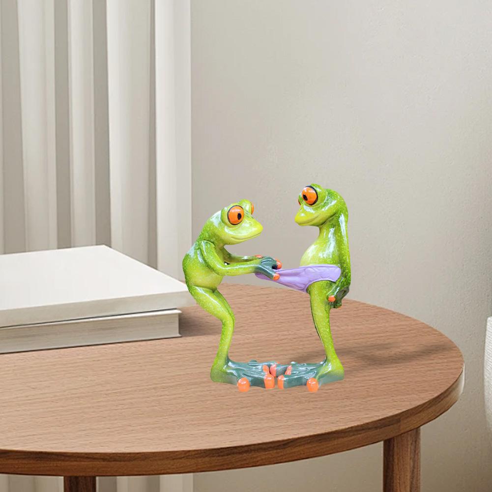 Фигурки лягушек Декор Универсальная креативная статуэтка лягушки Коллекционная фигурка лягушки из смолы Настольные украшения для домашнего офиса