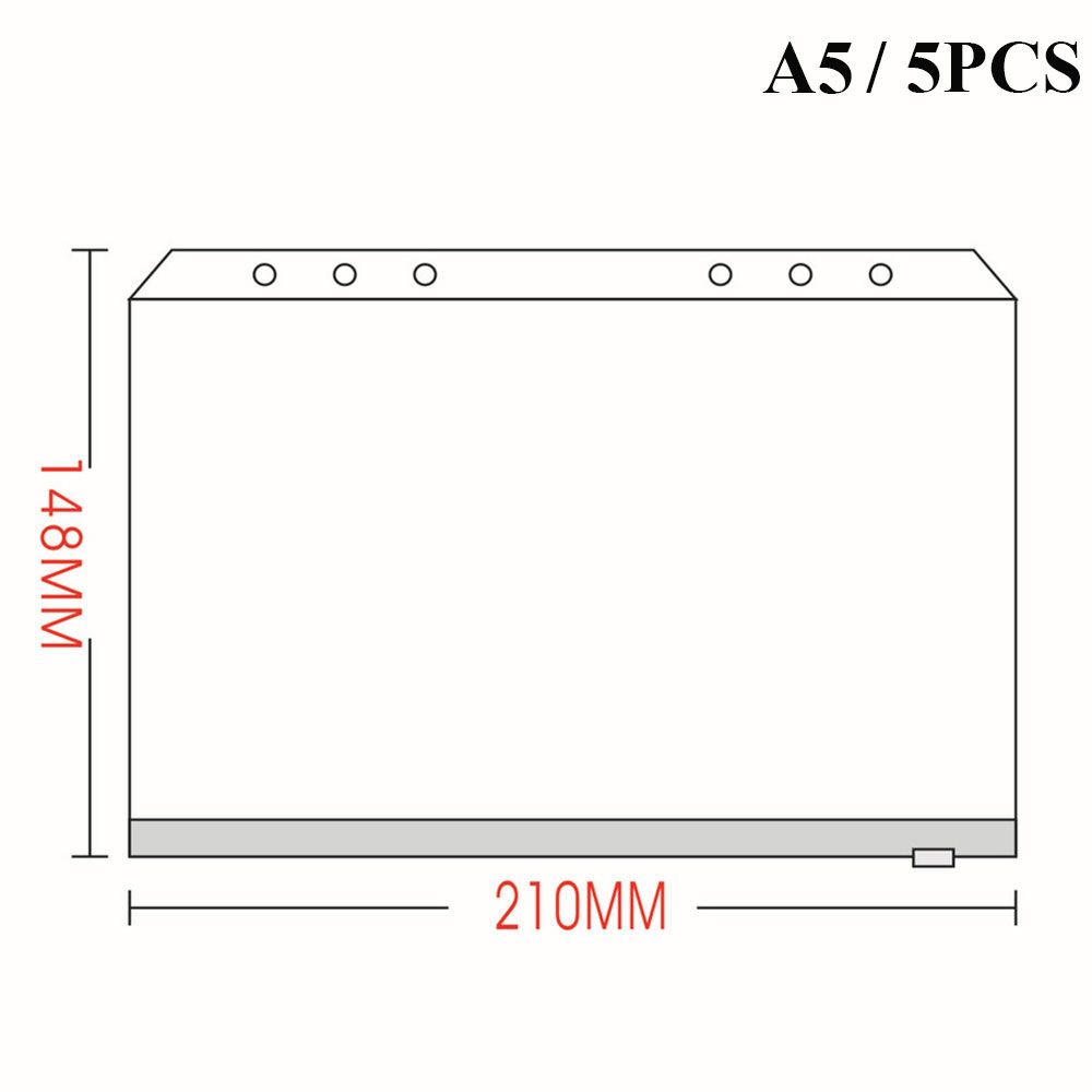 1/5PCS New Plastic Loose-leaf PVC Storage Pouch Bag Matte Clear Zip Lock