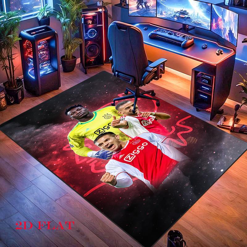 AFC Ajax logo Carpet Rug for Living Room Bedroom Home Sofa Decoration,Kids play Nonslip Floor Mat