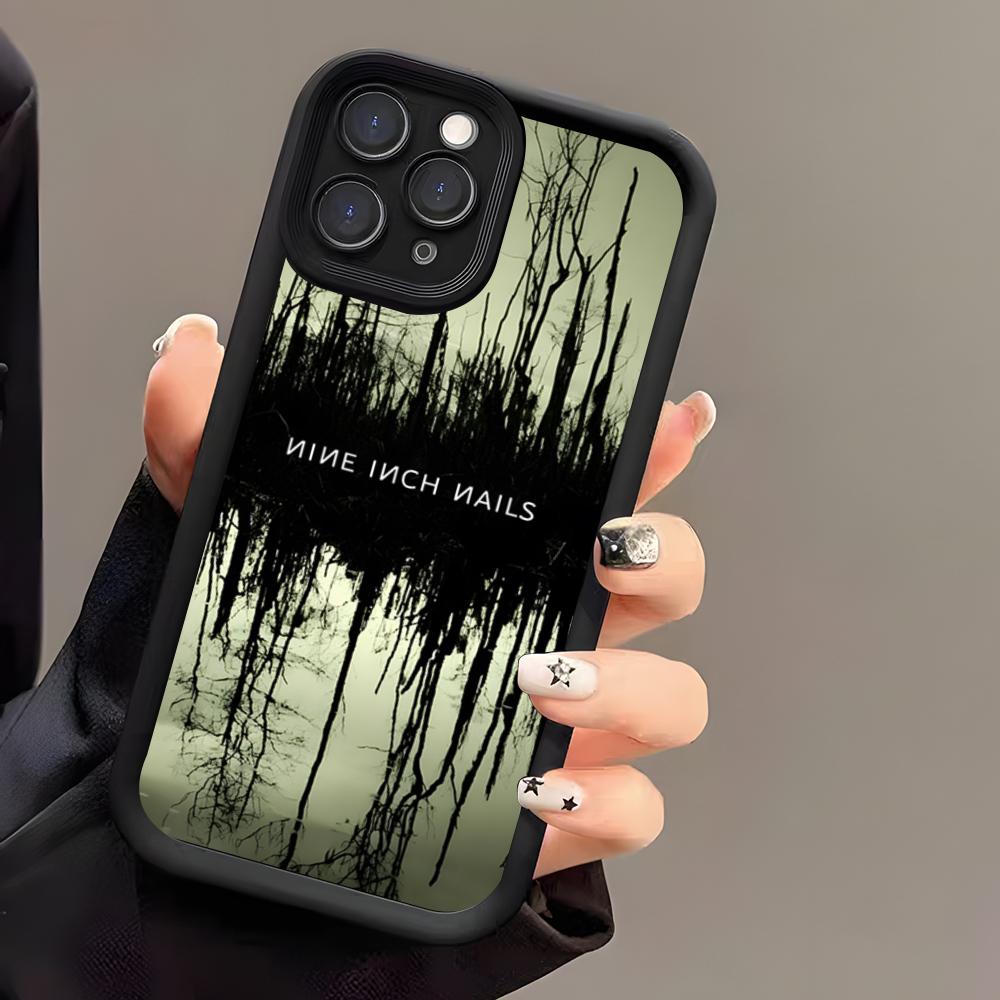 Чехол для телефона Band Nine I-Inch N-Nails для iPhone 17 Air 16 E 15 14 Plus 13 12 11 Pro Max Черный Небесный Глаз Ступенчатый Защитный Чехол