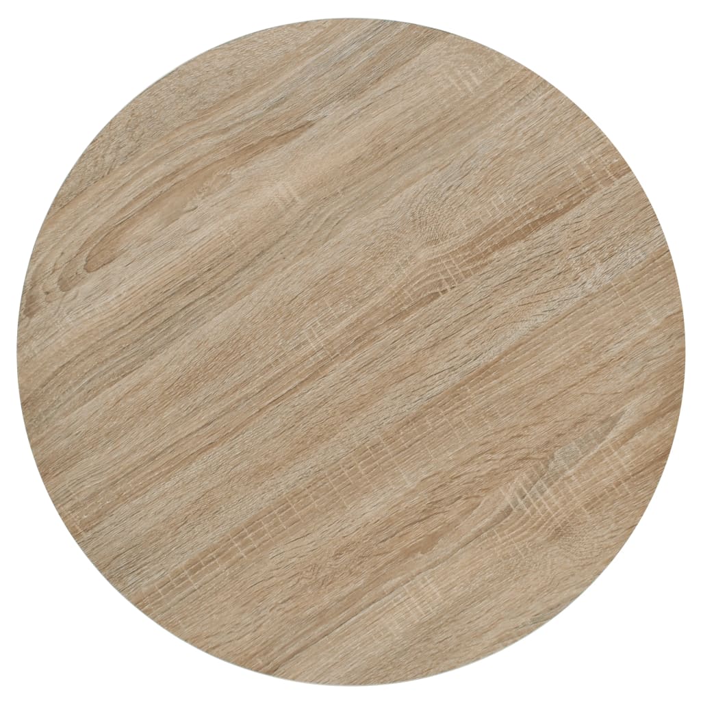 Bistro Table MDF and Steel Round 60 x 75 cm Oak Effect