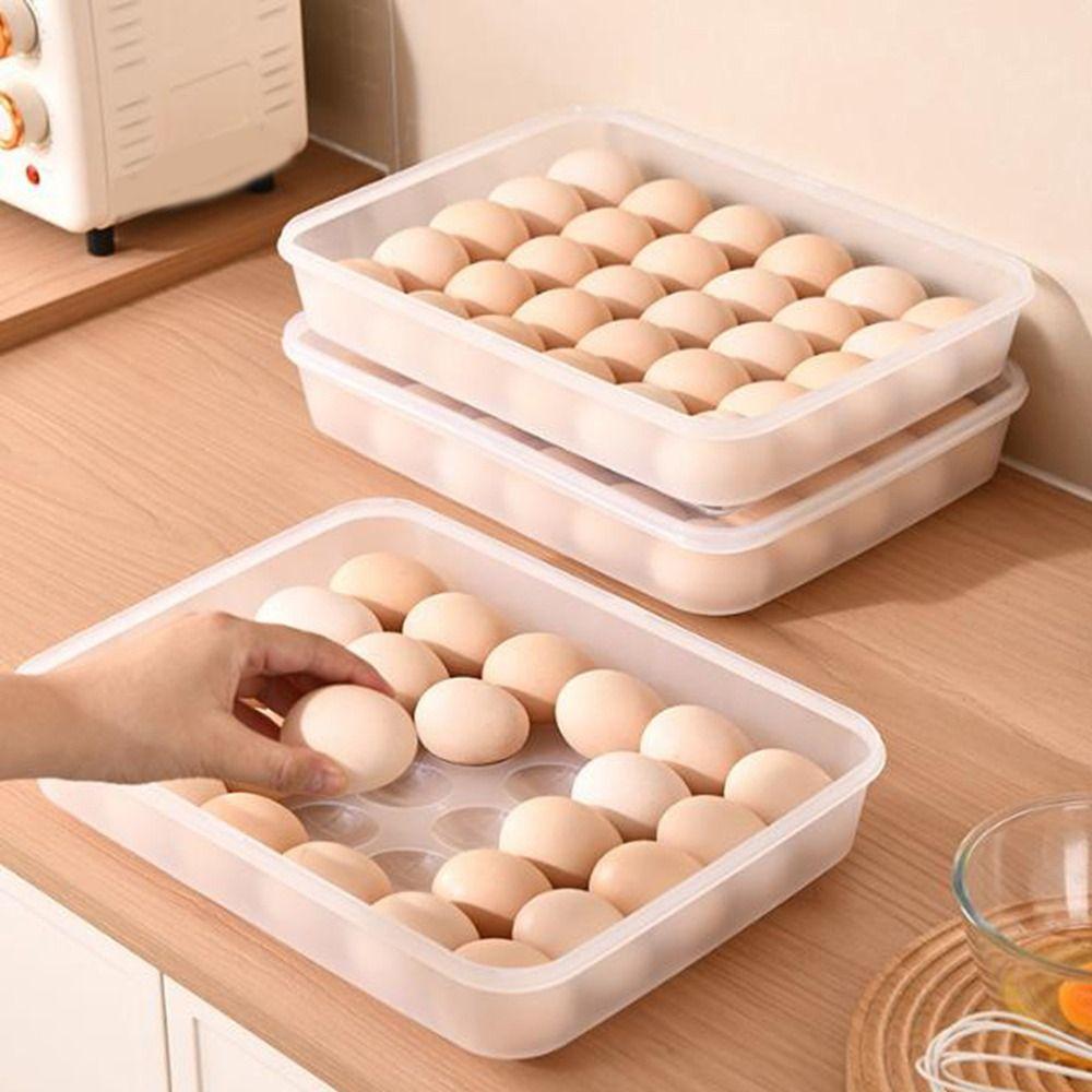 Large Capacity Refrigerator Egg Holder Plastic Egg Tray Practical Egg Freshness Box for Kitchen