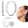 Серьги-кольца из серебра 925 пробы для женщин, сверкающие серьги Pave Cz, роскошные ювелирные изделия