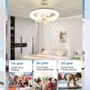 Modern Ceiling Fan with LED Light Remote Control Silent Ceiling Fan for Bedroom Living Room Kitchen