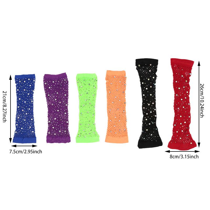 Блестящие перчатки-сетки без пальцев, длинные, на ногу/руку, манжеты, женские, для вечеринок, нарядные, сексуальные, панк, готика, для танцев, сетчатые перчатки