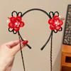 Tassel Chinese New Year Headwear Braid Hair Hanfu Hair Sticks Cute Red Bow Hairband  Children