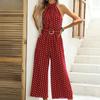 Женские модные повседневные брюки с принтом в горошек, летние весенние брюки без рукавов, комбинезоны и ромперы