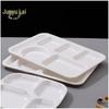 Melamine 6-Compartment Cafeteria Food Trays, 20-Pack