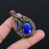 Подвеска из лазурита, ювелирное изделие из драгоценного камня ручной работы, подвеска, обернутая медной проволокой 999 пробы, ювелирная подвеска уникального дизайна
