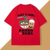 Just A Girl Who Loves RaUnisex and Boba Women Japanese Food Printed Funny Kawaii Noodles Clothes Harajuku Sleeve Aesthetic Clothes