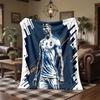 Cristiano Ronaldo Print Flannel Blanket Soft Warm Sofa Bed Throw Blanket For Home Office Bedroom