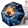Автоматический зонт Meditate Прочный стержень с 8 ребрами Компактный дизайн для использования на улице и в повседневной жизни Зонт с ярким рисунком