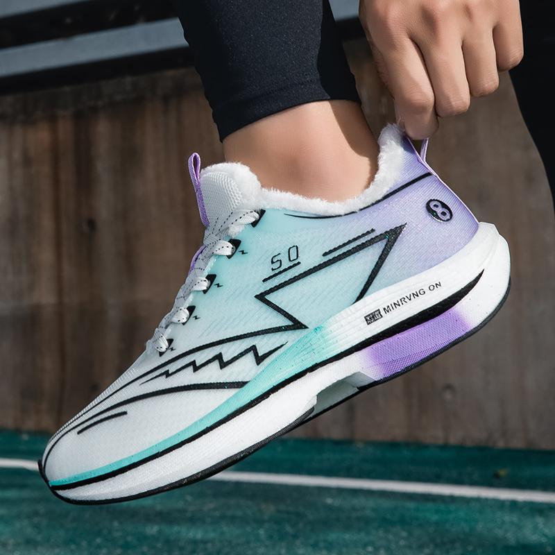 Плюшевые Теплые Зимние Кроссовки Мужские Амортизирующие Спортивные Кроссовки Женские Дышащие Кроссовки для Бега Обувь для Фитнес-Тренировок Нескользящие Кроссовки