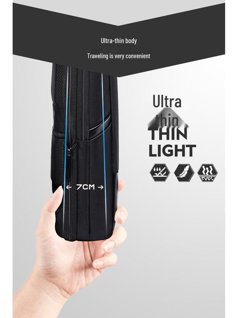 BANGE Ultrathin Expandable Waterproof Backpack for Men - Large Capacity Business & Multifunctional Laptop Bag