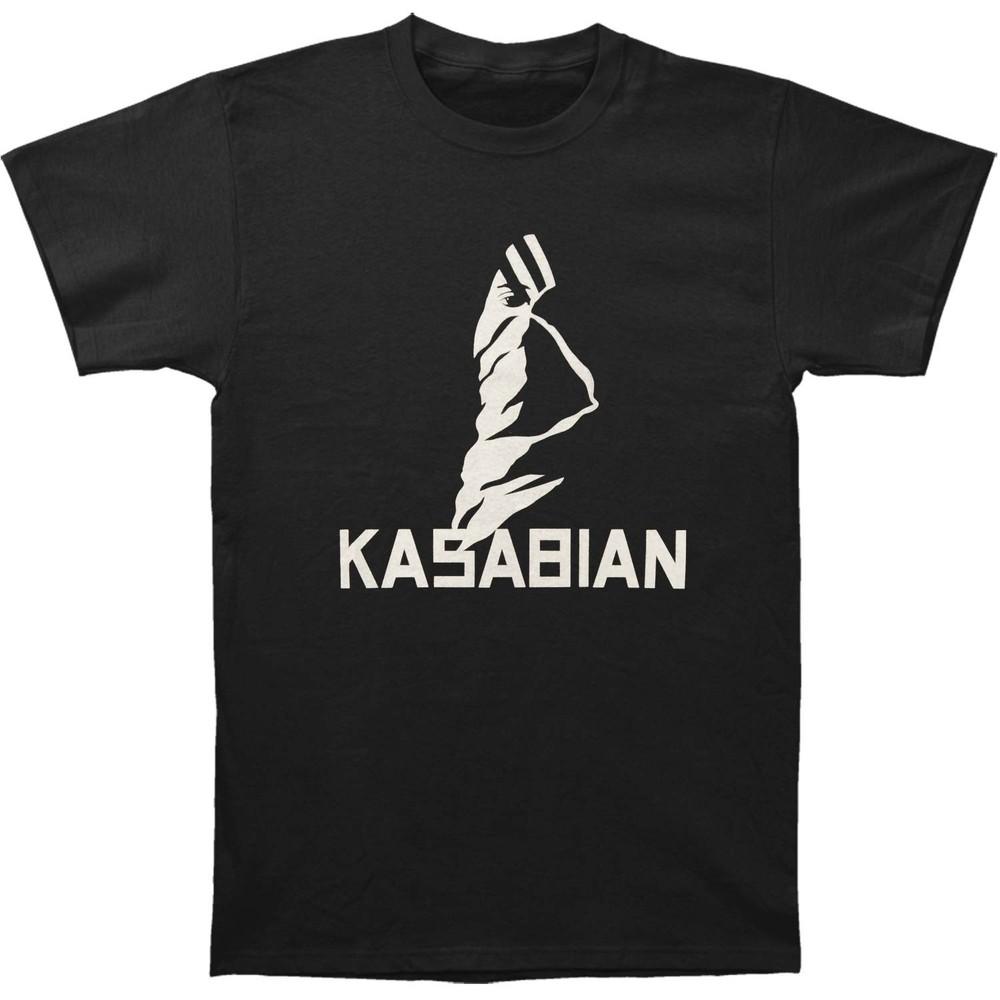 Kasabian Ультра Лицо 2004 Тур Приталенная футболка XX-Большой Черная Унисекс Футболка