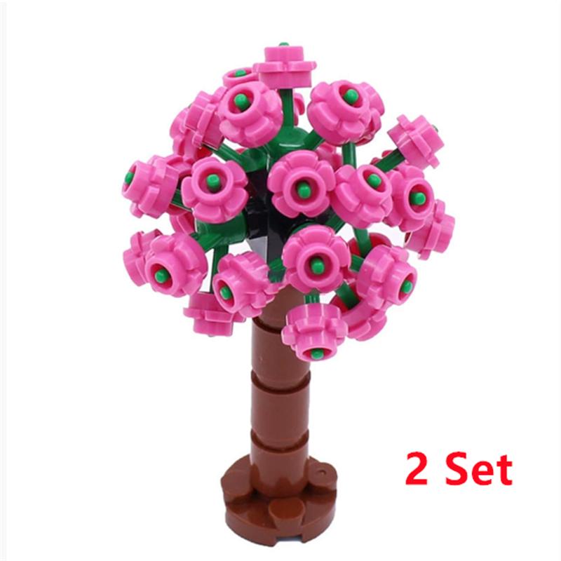 Buildings Blocks Tree Flower Sets City Plant Garden Bonsai Forest Natural City Street View Park Jungle MOC Model Toys For Kids