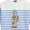 Свитшот Polo Ralph Lauren В полоску Логотип Медведь Узор Круглый вырез Длинный рукав Детская одежда Белый 323965908001