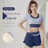Летний двухпредметный комплект для йоги Juyi Hall в стиле колор-блок