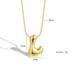 Chubby 26-Letter Balloon Pendant Necklace, Gold-Plated Stainless Steel
