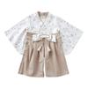 Hakama Romper Baby Kimono [Emoka] (80cm, Greige/Poppy)