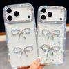 For Apple 17AIR Mobile Phone Case Glitter Bow for IPhone16promax Glitter Diamond Luxury Hard Case